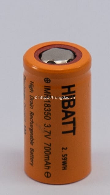 Pin HIBATT IMR18350 3.7V 700mAh (HIBATT IMR18350 3.7V 700mAh battery vertical-side)